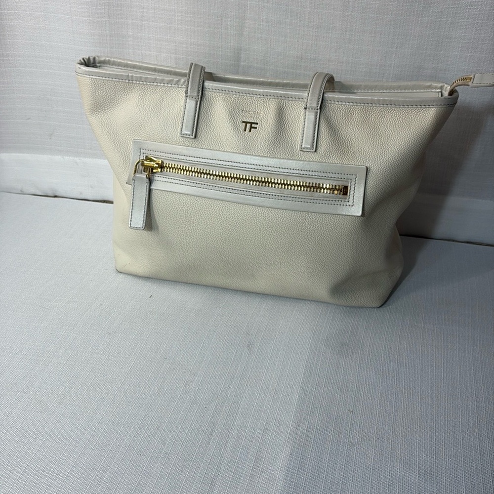 Tom Ford Ivory Tote with Gold Accent